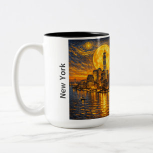 New York Starry Night Two-Tone Coffee Mug