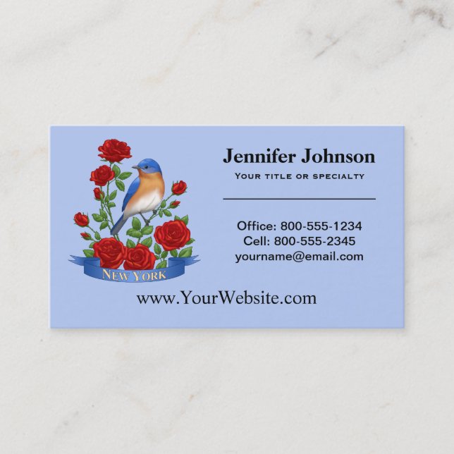 New York State Bird and Flower Business Card (Front)