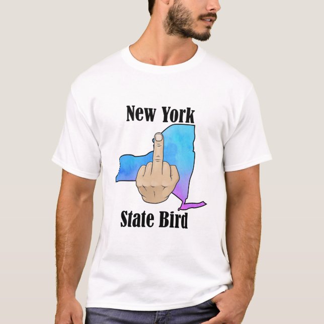 New York state bird t-shirt middle finger colour (Front)