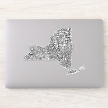 New York State Counties Typographic Word Art Map