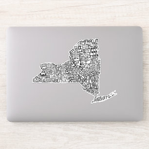 New York State Counties Typographic Word Art Map
