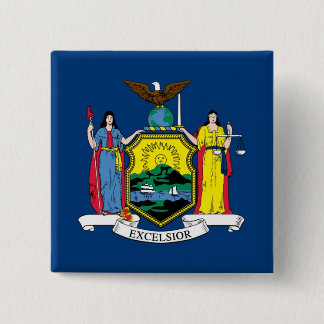New York State Flag 15 Cm Square Badge