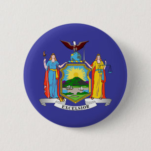 New York state flag 6 Cm Round Badge