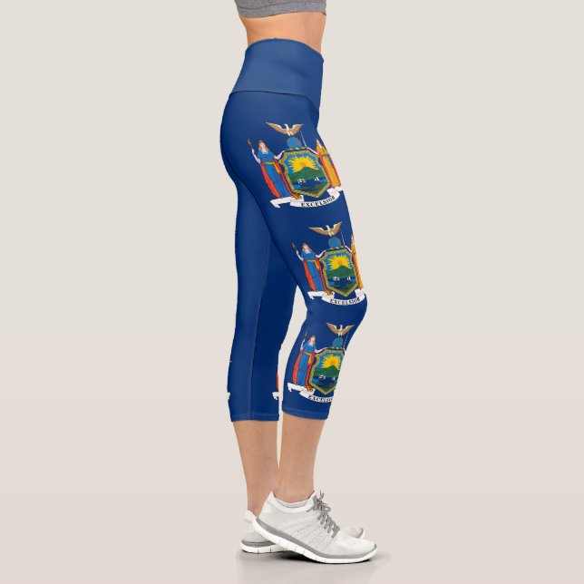 New York State Flag Capri Leggings (Right)
