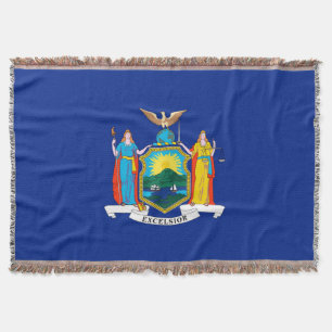 New York State Flag Design Decor Throw Blanket