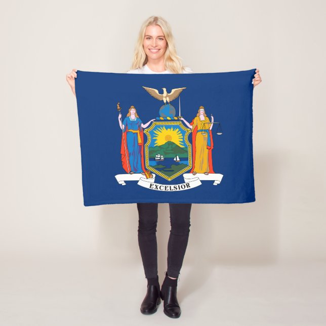 New York State Flag Fleece Blanket (In Situ)