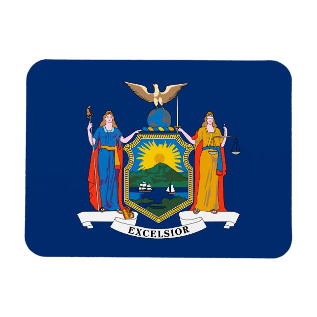 New York State Flag Magnet (Horizontal)