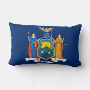 New York State Flag Print Patriotic Lumbar Cushion