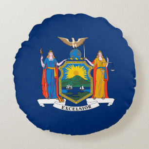 New York State Flag Round Cushion