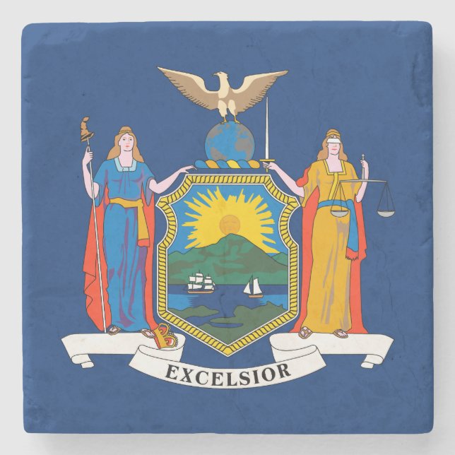 New York State Flag Stone Coaster (Front)