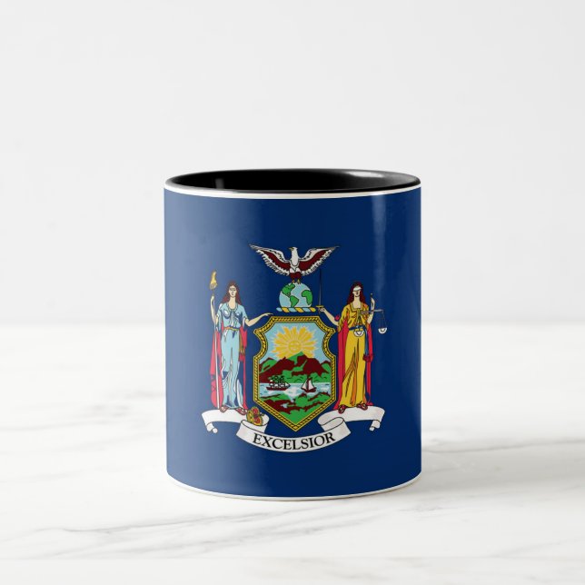 New York State Flag Two-Tone Coffee Mug (Center)