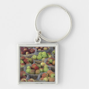 New York State Macintosh apples in baskets Key Ring