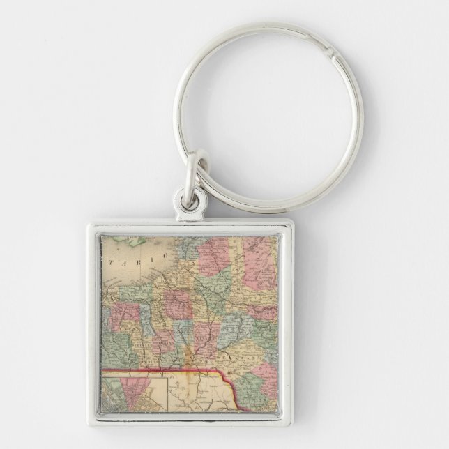 New York State Map by Mitchell Key Ring (Front)