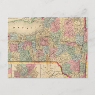 New York State Map by Mitchell Postcard