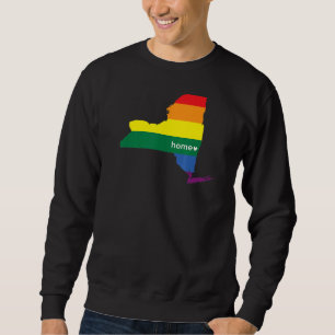 New York State Map Lgbt Pride Parades Ally Sweatshirt