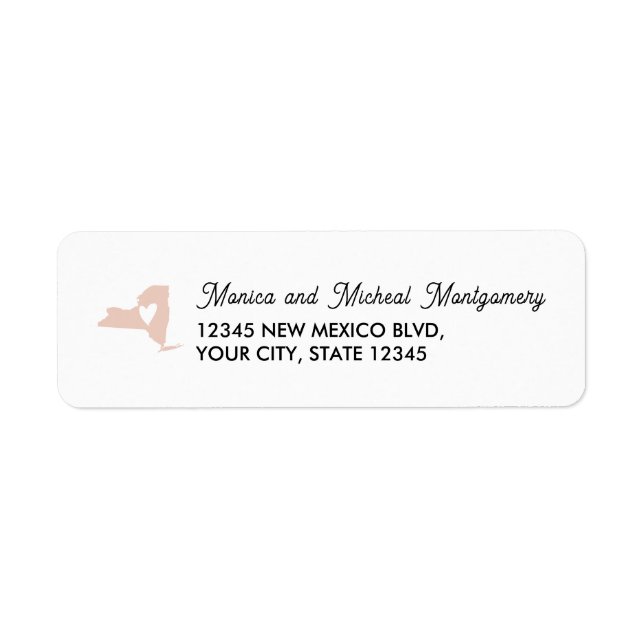 NEW YORK  State Map with Heart - ANY COLOR (Front)