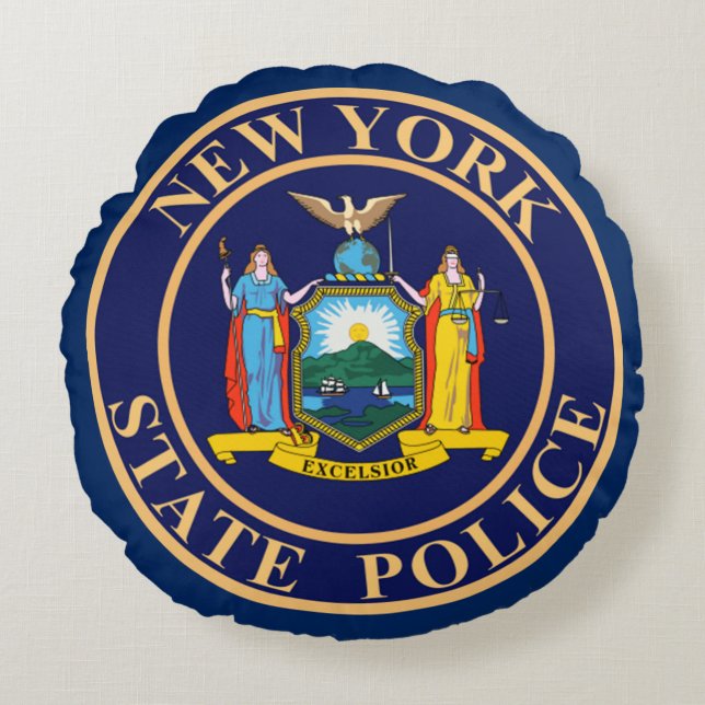 New York State Police Round Cushion (Front)