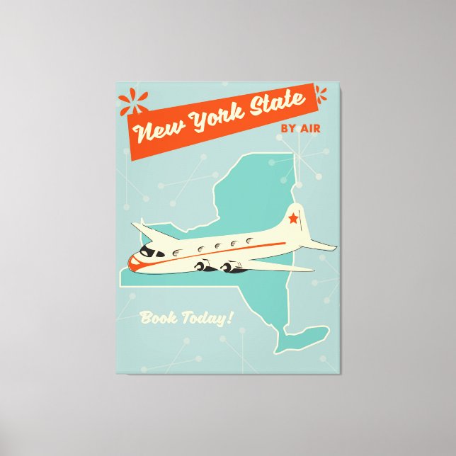 New York State retro poster. Canvas Print (Front)