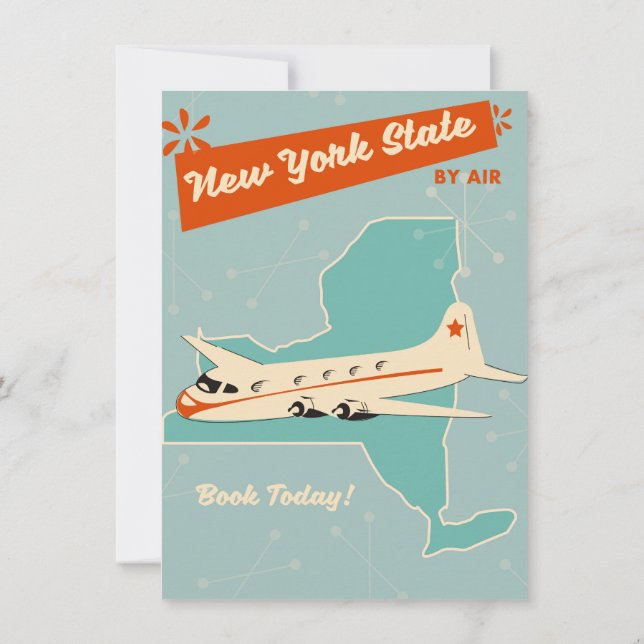 New York State retro poster. Invitation (Back)
