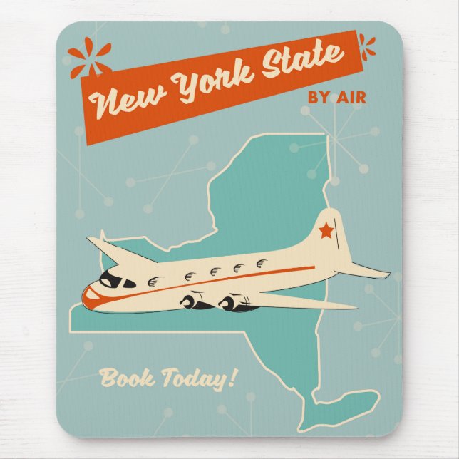 New York State retro poster. Mouse Mat (Front)