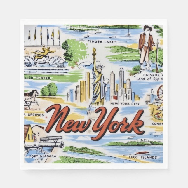 New York State Sites Paper  Napkin (Front)