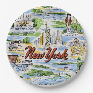 New York State Sites Paper Plates