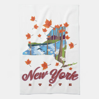 New York State Travel poster Tea Towel