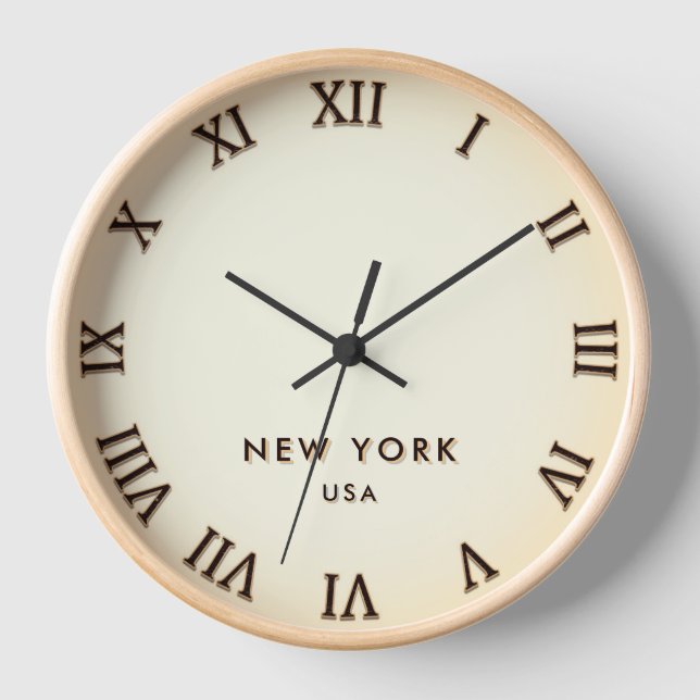 New York State United State time zone Roman number Clock (Front)