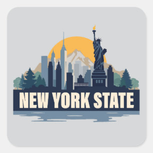 New York State, United States of America Square Sticker