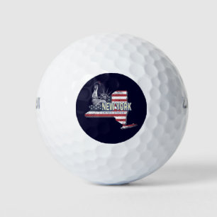 New York State United States Retro Map Vintage USA Golf Balls