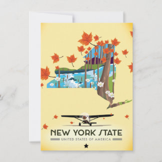 New York State Vintage travel poster Invitation