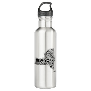 New York State Word Cloud 710 Ml Water Bottle