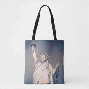 New York Statue of Liberty Blue Tote Bag
