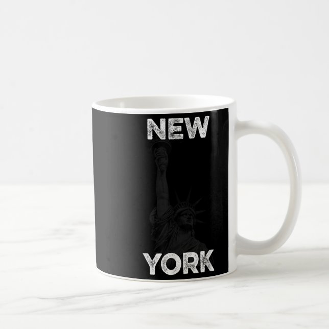 New York Statue Of Liberty Halftone Effect  Coffee Mug (Right)