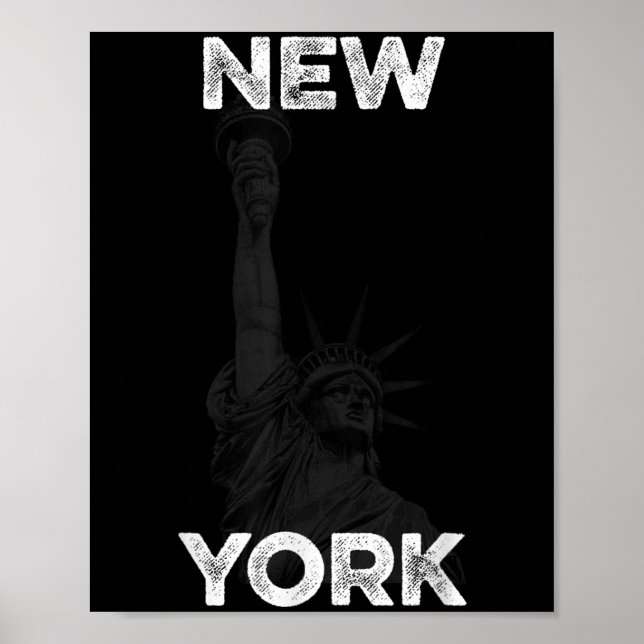 New York Statue Of Liberty Halftone Effect  Poster (Front)