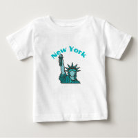 New York Statue of Liberty in Teal T-Shirt