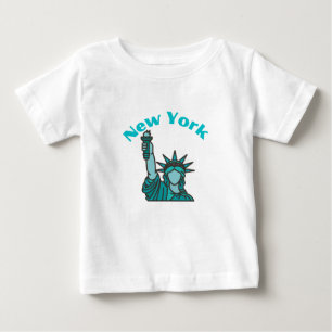 New York Statue of Liberty in Teal T-Shirt