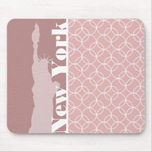 New York, Statue of liberty Mauve Circles Mouse Mat