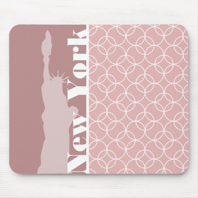 New York, Statue of liberty Mauve Circles Mouse Mat (Front)