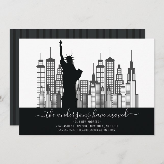 New York Statue of Liberty Moving Announcement (Front/Back)