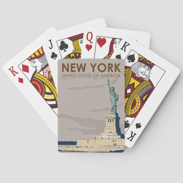 New York Statue of Liberty Retro Playing Cards (Back)