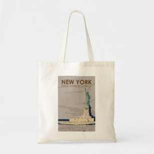New York Statue of Liberty Retro  Tote Bag