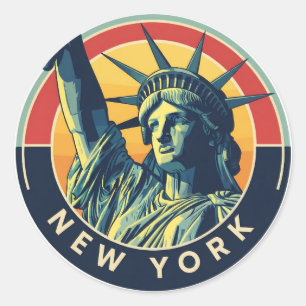 New York Statue of Liberty Travel Classic Round Sticker