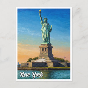 New York Statue of Liberty Travel Postcard