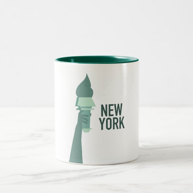 New York Statue of Liberty Two-Tone Coffee Mug (Center)