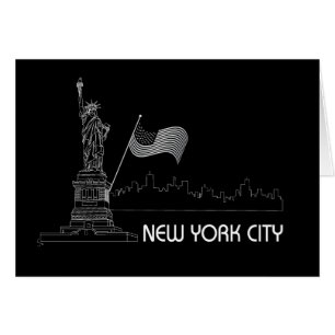 New York - Statue of Liberty USA Flag