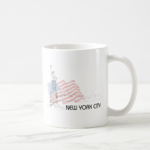 New York - Statue of Liberty USA Flag Coffee Mug