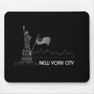 New York - Statue of Liberty USA Flag Mouse Mat