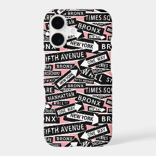 New York Street Names Blush Pink Patterned