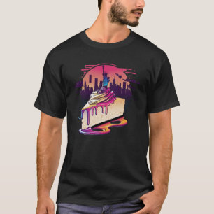 New York Style Cheesecake Synthwave 80s Retrowave  T-Shirt